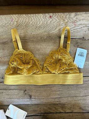 LIVELY NWT Mustard tumeric Yellow Lace Bralette bra Women Intimates Sleepwear M